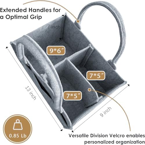 2 Pack Diaper Caddy Organizer - Grey