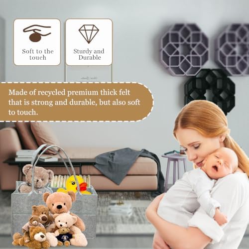 2 Pack Diaper Caddy Organizer - Grey