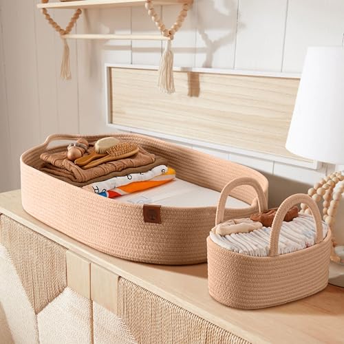 JJOO Baby Changing Basket with Diaper Caddy