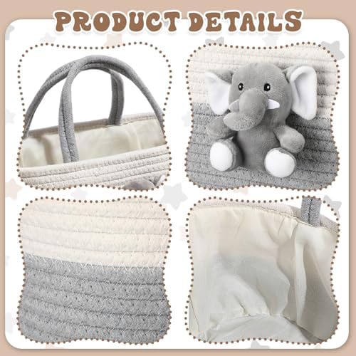FoldTier Elephant Diaper Caddy Organizer Cart for Nursery