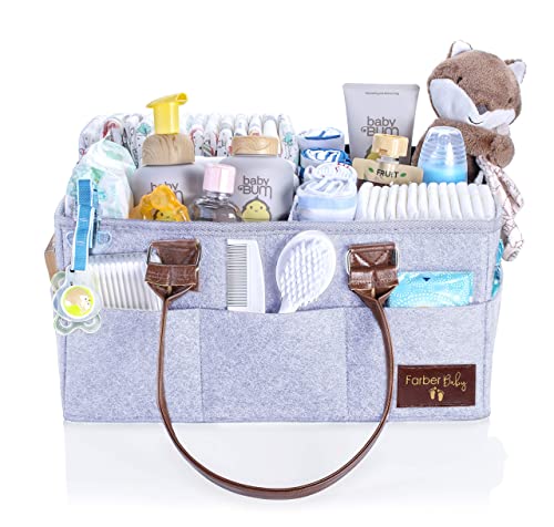 Farber Baby Diaper Caddy Organizer Light Gray
