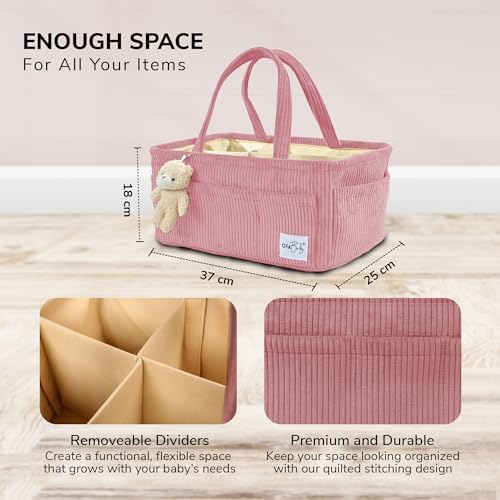OfaBaby Diaper Caddy Organizer - Pink 1