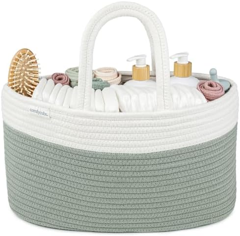 Comfy Cubs Sage Rope Diaper Caddy Organizer