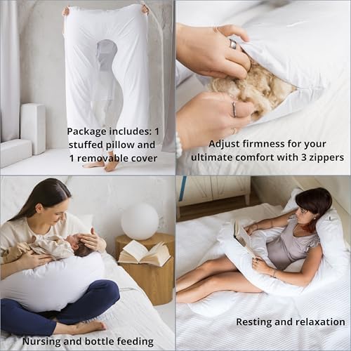 MINICAMP Organic U-Shape Pregnancy Pillow for Support and Comfort