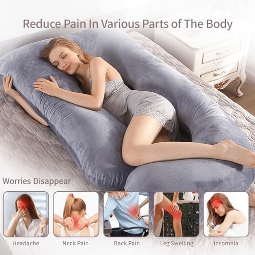 60 Inch Full Body Pregnancy Pillow with Cooling Washable Cover