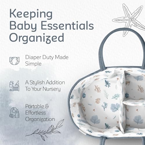 KiddyCare Diaper Caddy Organizer with Handle Lid