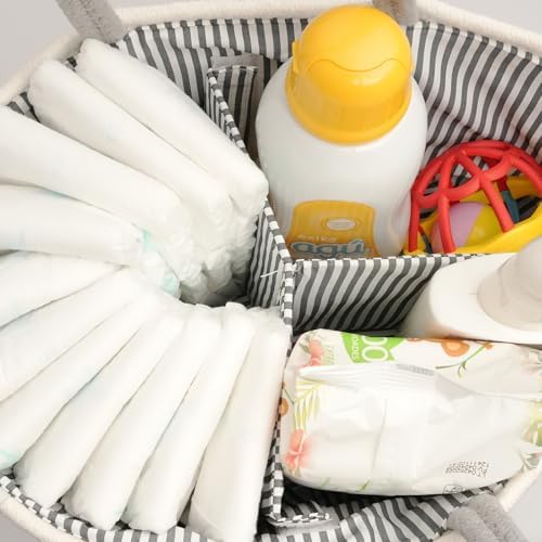 Oliver Emilia Diaper Caddy - Portable Woven Organizer with Handle