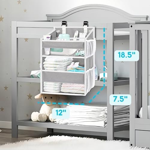 Ofiray-home Hanging Diaper Caddy with Mesh Pockets