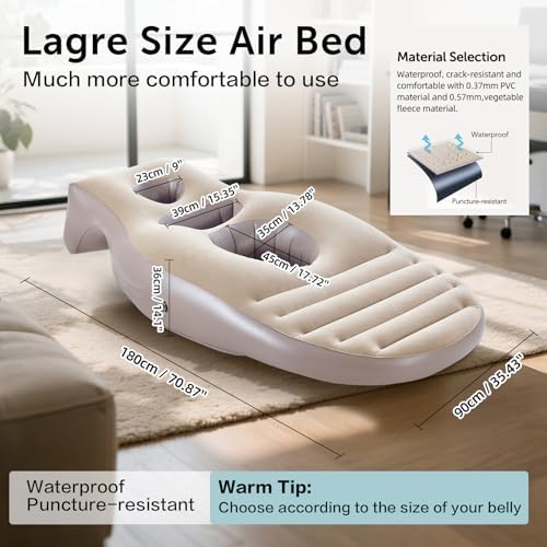 Tristcily Inflatable Pregnancy Pillow with Triple Hole