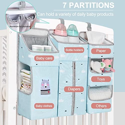 TOCKONIMN 3-in-1 Hanging Diaper Caddy Organizer