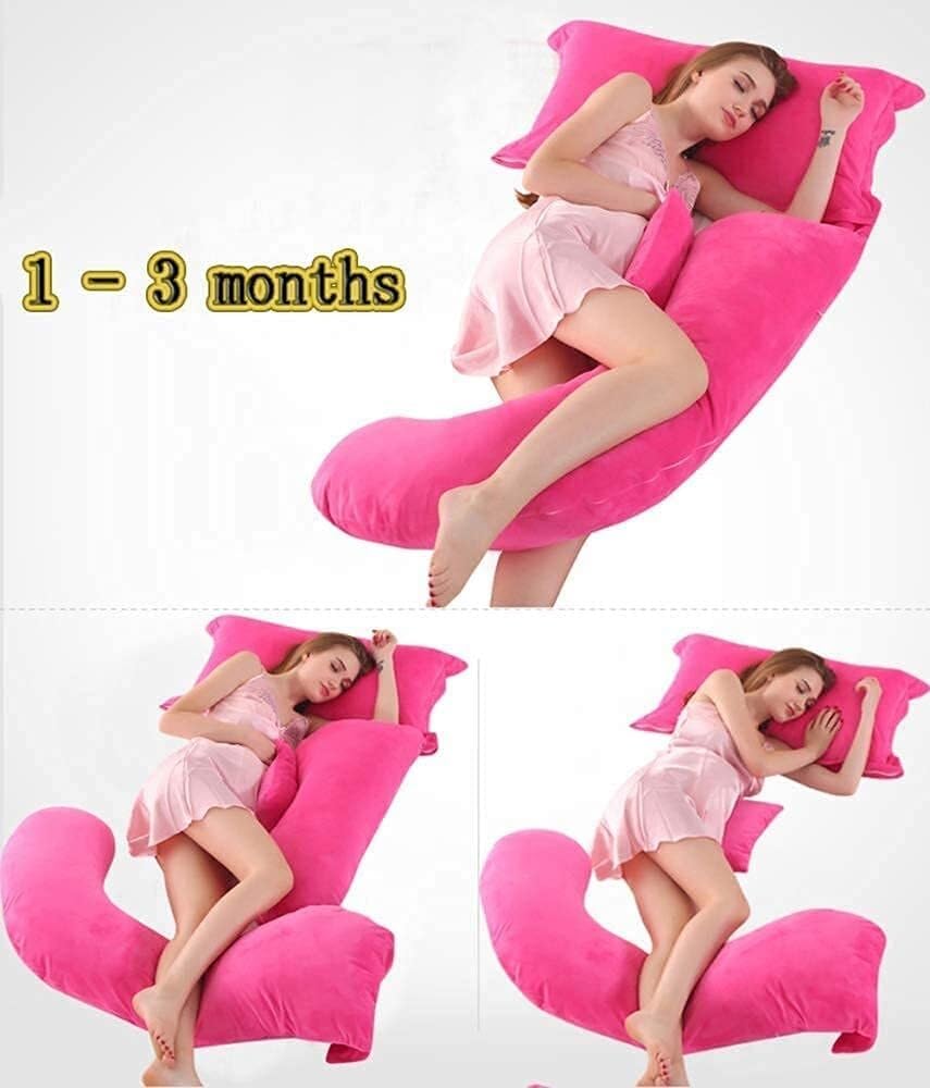 U-Shaped Maternity Pillow for Full Body Support Pink