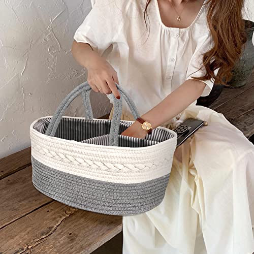 Maliton Cotton Rope Diaper Caddy - X-Large Nursery Organizer
