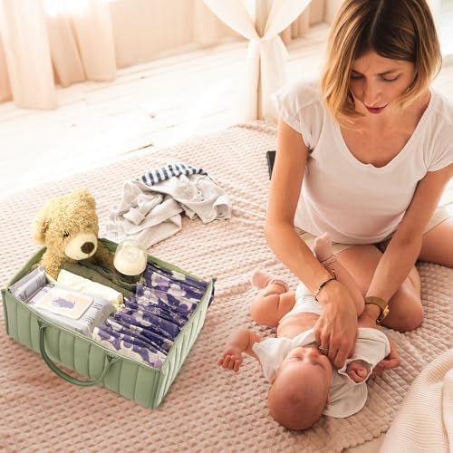 Baby Diaper Caddy Organizer - Sage Green