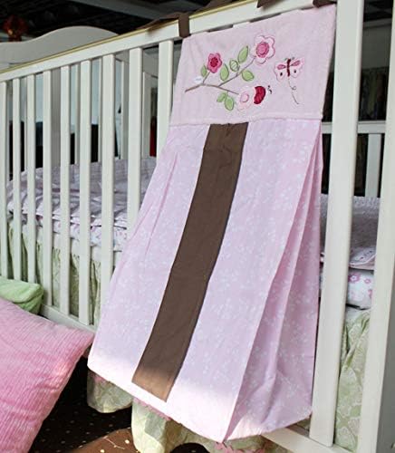 CribMATE Baby Girl Diaper Stacker with Pink Floral Ladybug Design