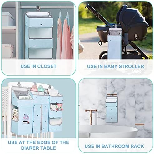 TOCKONIMN 3-in-1 Hanging Diaper Caddy Organizer