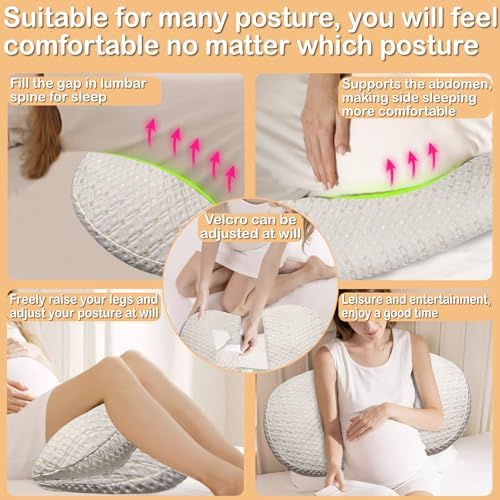 Oskeray Pregnancy Pillow with Detachable Adjustable Support