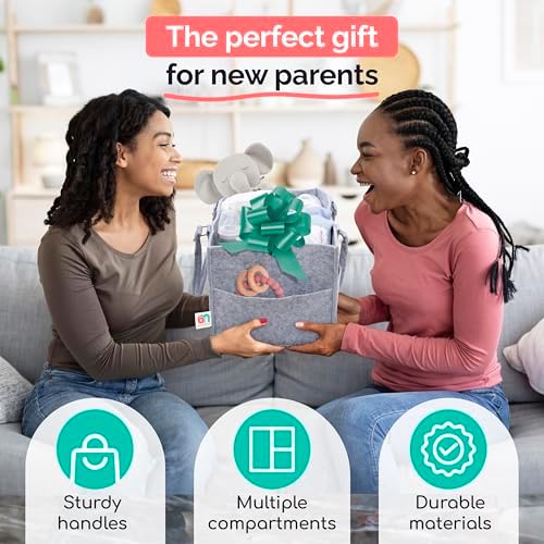 Babynma Felt Diaper Caddy - Extra Large Storage for Baby Toddler Supplies