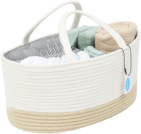 Casaphoria Woven Cotton Rope Caddy with Removable Inserts