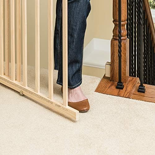 Evenflo Extra Tall Gate for Stairs Tan Wood 1