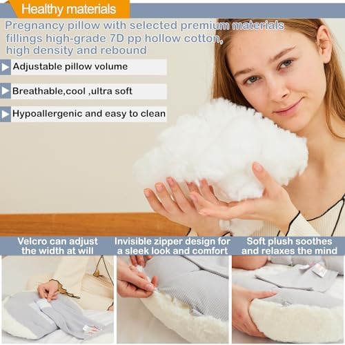 Trankerloop Maternity Pillow Grey with Faux Fur