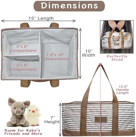 KIDSco Baby Diaper Caddy - Portable Nursery Organizer