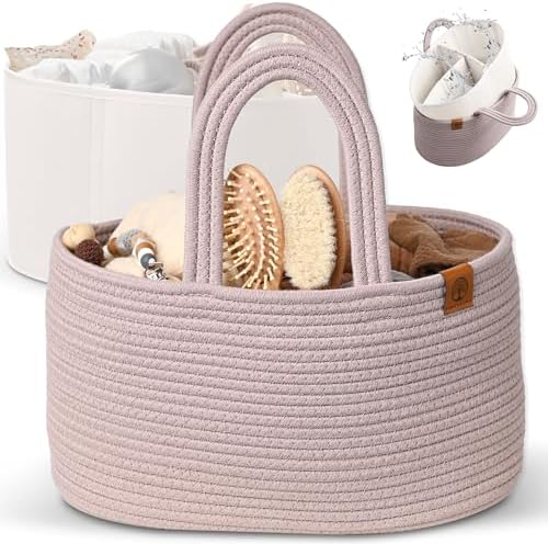 JJOO 2-in-1 Diaper Caddy Organizer with Water-Resistant Lining