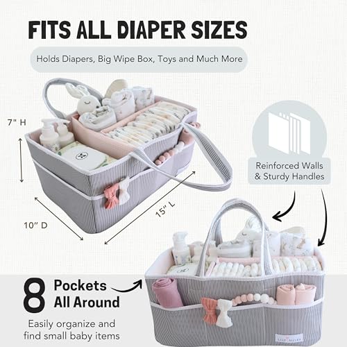 Lily Miles Diaper Caddy - 2 Organizers for Baby Essentials