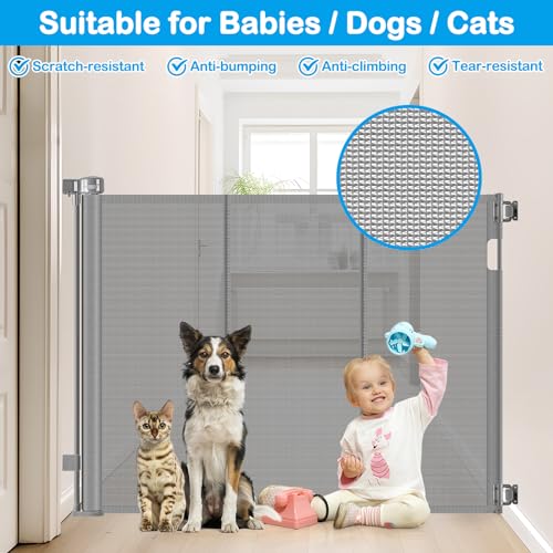 42 Inch Extra Tall Retractable Baby and Pet Gate