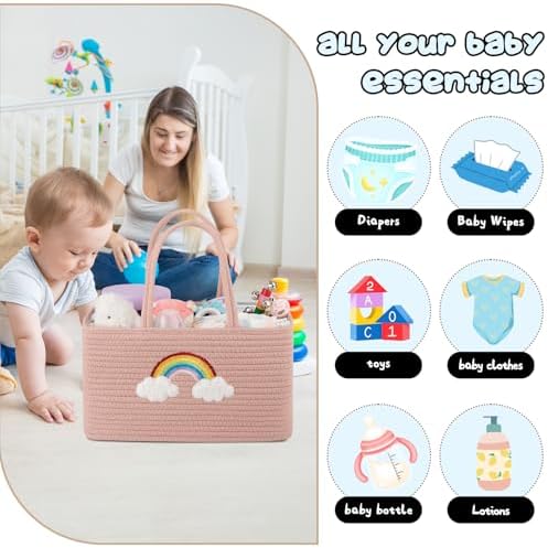 OIAHOMY Large Baby Diaper Caddy Organizer with Handles
