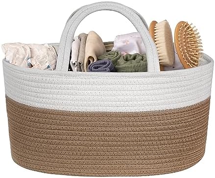Natemia Premium Diaper Caddy Organizer Beige Stripe
