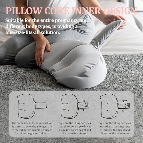 TADO MUSLIN Pregnancy Pillow Pink Adjustable Full Body Maternity Pillow