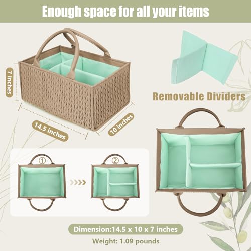 MOMINSIDE Diaper Caddy Organizer - Brown