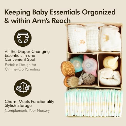 BOPHILI Diaper Caddy Organizer 2 Pack - Brown