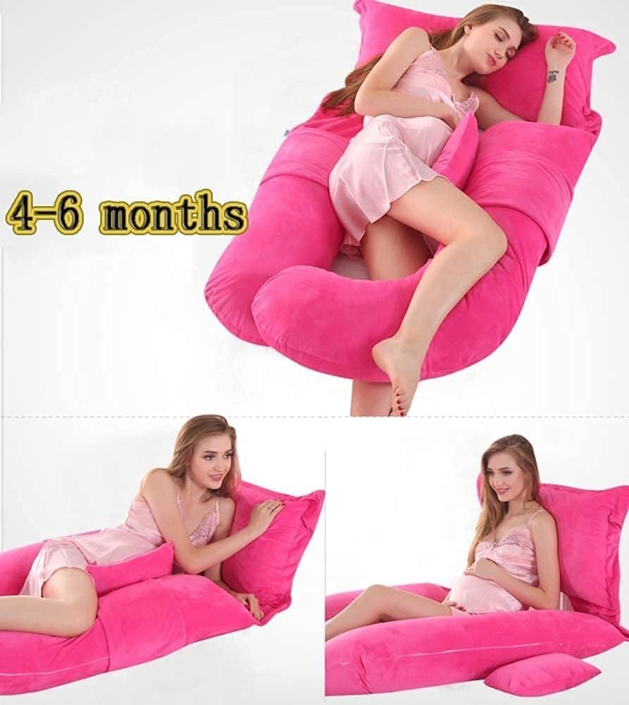 U-Shaped Maternity Pillow for Full Body Support Pink