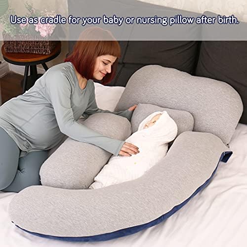 MOON PINE 60 Inch Pregnancy Pillow with Zipper Design