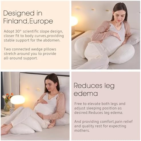 BATTOP Pregnancy Wedge Pillow with Cooling Cover