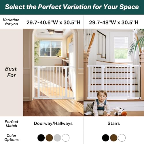 Cumbor 297-406 Inch Durable Baby Gate for Stairs