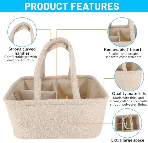 Danfe Baby Diaper Caddy Organizer Basket Storage Bag