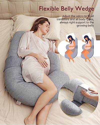 Momcozy Pregnancy Pillow with Air Layer Cover Grey