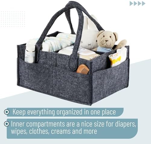 Mr Pen Baby Diaper Caddy Organizer - Charcoal Gray