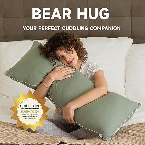 Pharmedoc Bear Hug Body Pillow with Memory Foam and Sage