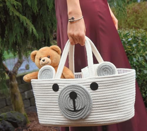 Home Tots Bear Diaper Caddy Organizer Large White