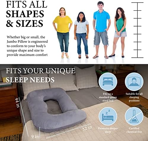 Pharmedoc U-Shape Full Body Pregnancy Pillow - Grey