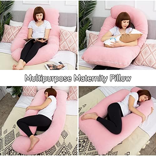 60 Inch U-Shaped Pregnancy Pillow with Velour Cover