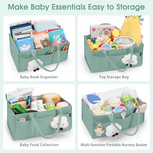 Skycase Large Diaper Caddy Organizer Green