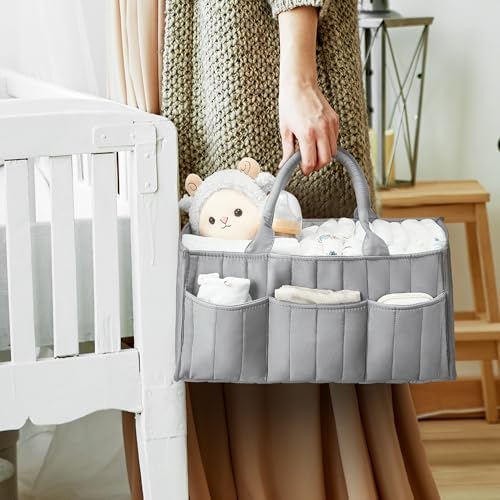 Ankyle Starry Sky Grey Diaper Caddy Organizer with Handles