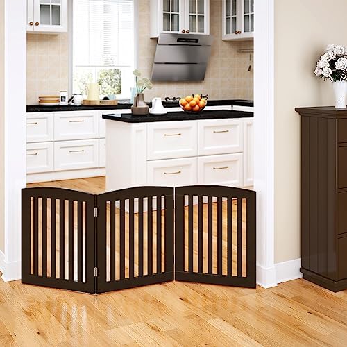 PAWLAND Wooden Pet Gate for Dogs 24 Height 3 Panels