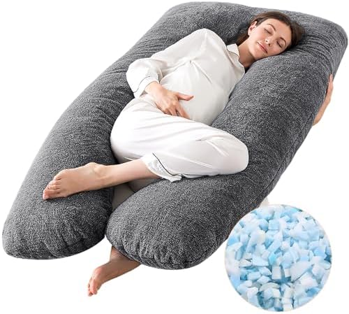 WhatsBedding U-Shaped Pregnancy Pillow for Comfort and Support