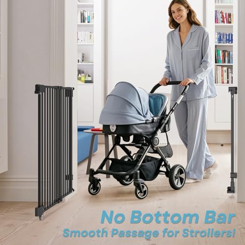HUNTEA No Bottom Bar Stair Baby Gate - Adjustable 29 to 435