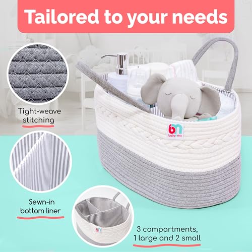 Babynma Rope Diaper Caddy - Gray Extra Large